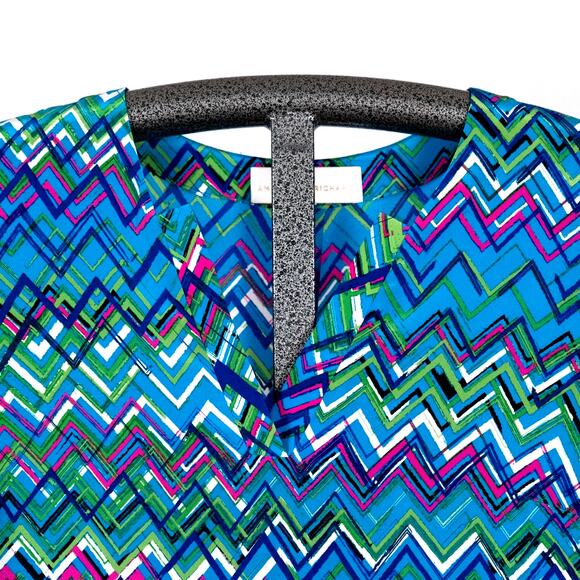 Amanda Uprichard Women's 100% Silk Blouse Colorful Geometric SMALL Lightweight - Picture 3 of 5